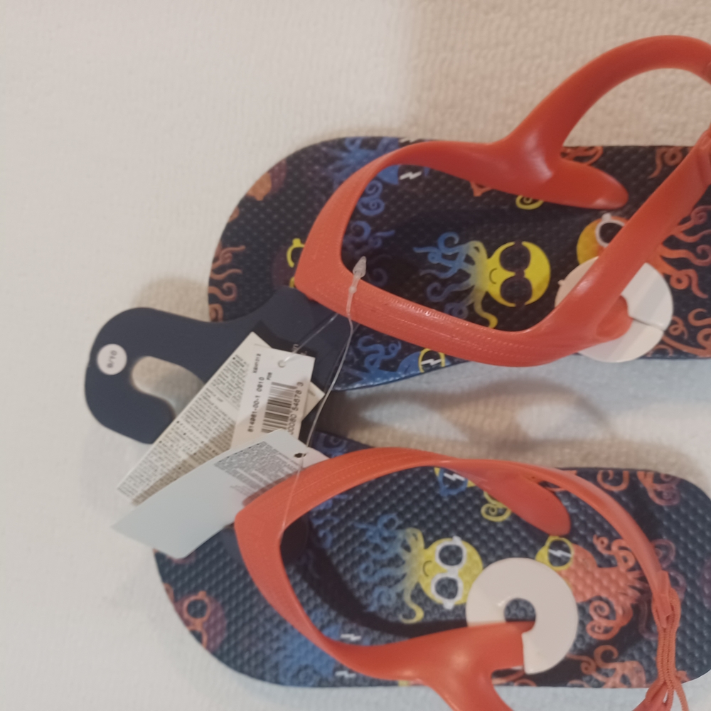 Kids Flip Flops with Orange Straps